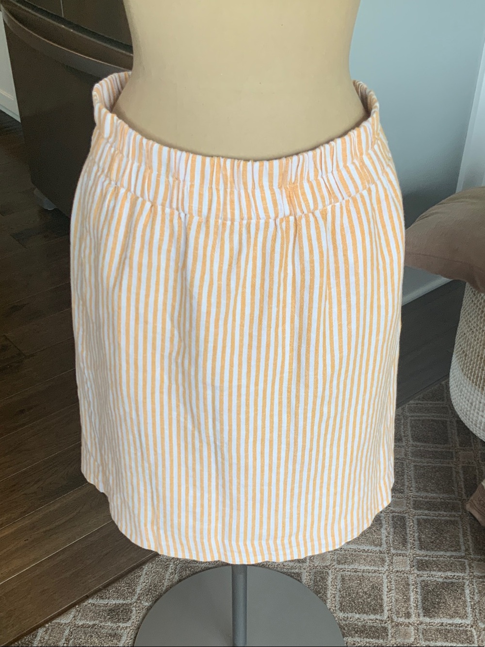 J. Crew Yellow and White Striped Mini Skirt